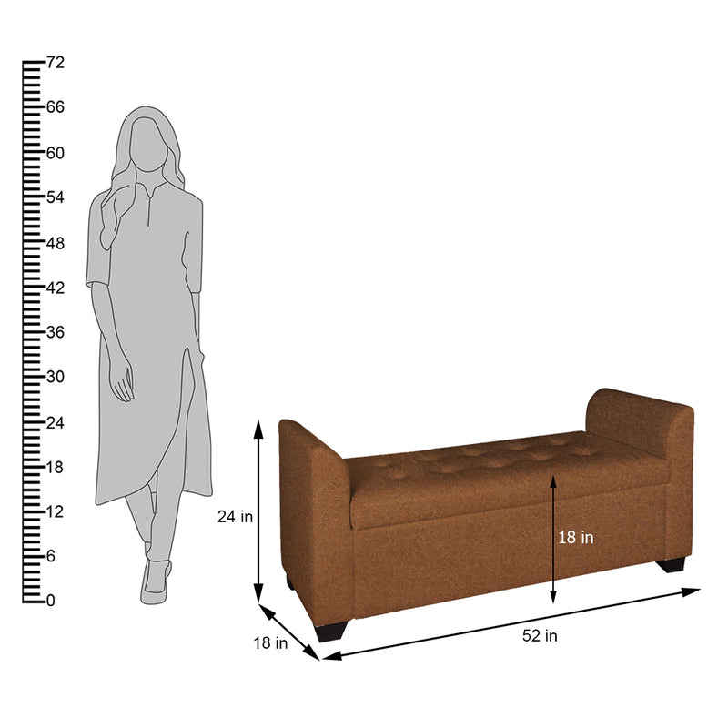 Polo Storage Bench in fabric / Leatherette finish