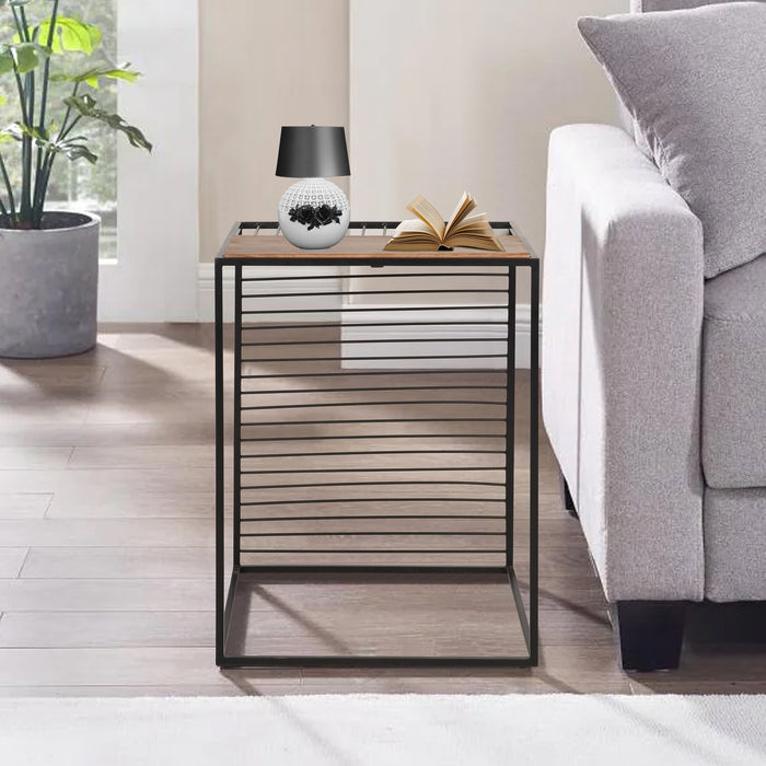 Porto End Table in Black Finish