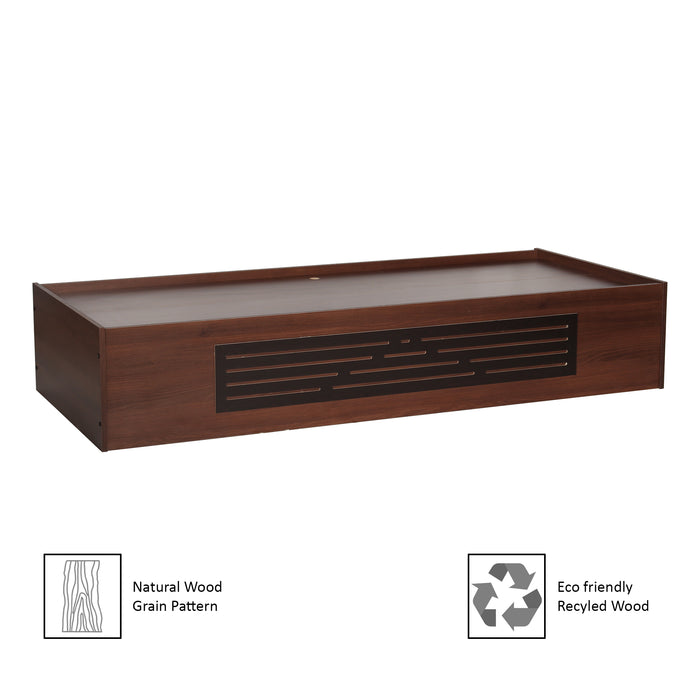 Primus Bed With Storage Engineered Wood Single Walnut Finish