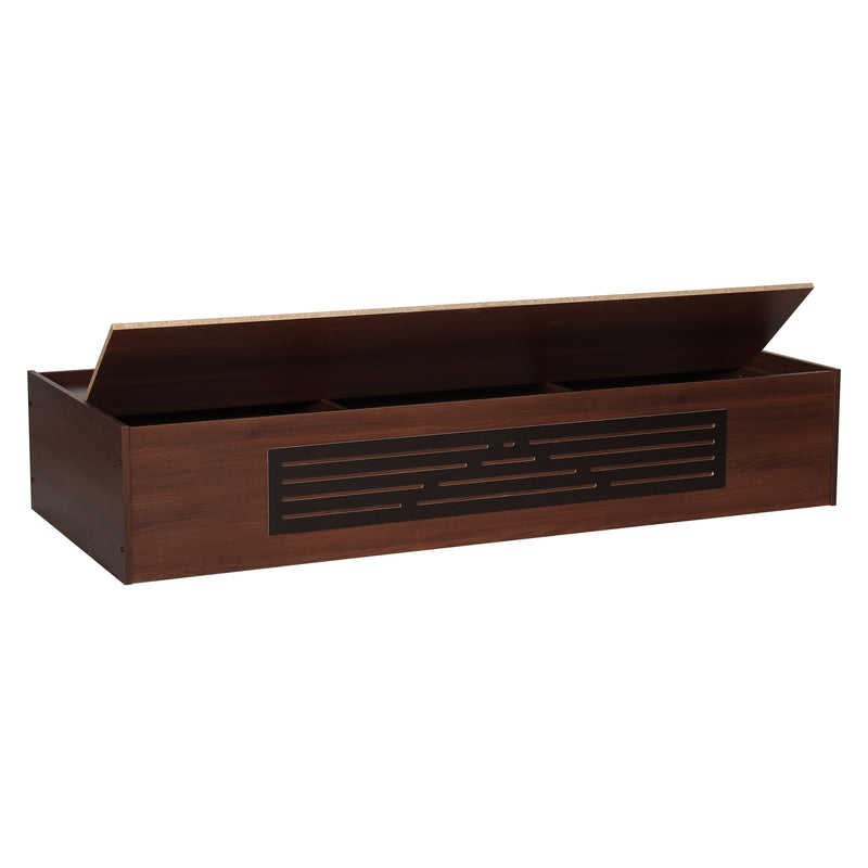 Primus Bed With Storage Engineered Wood Single Walnut Finish