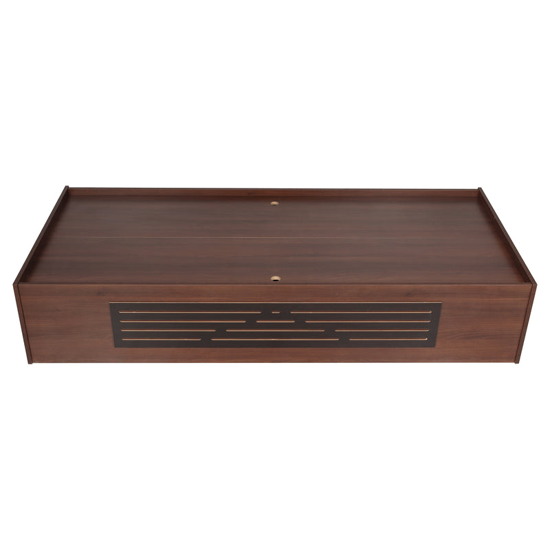 Primus Bed With Storage Engineered Wood Single Walnut Finish