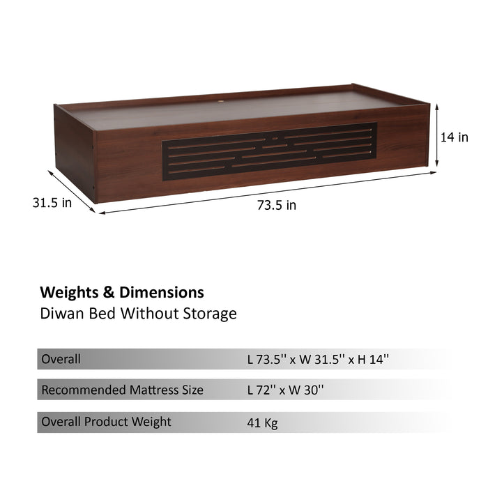 Primus Engineered Wood Daybed Without Storage - Walnut finish