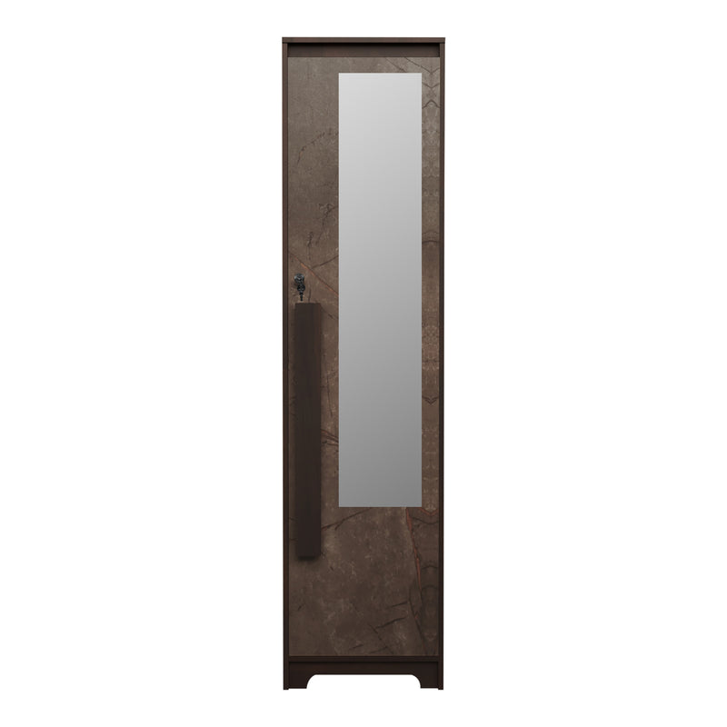 Regal Grand 1 Door Wardrobe Drawer & With/without Mirror In Walnut Marble Finish