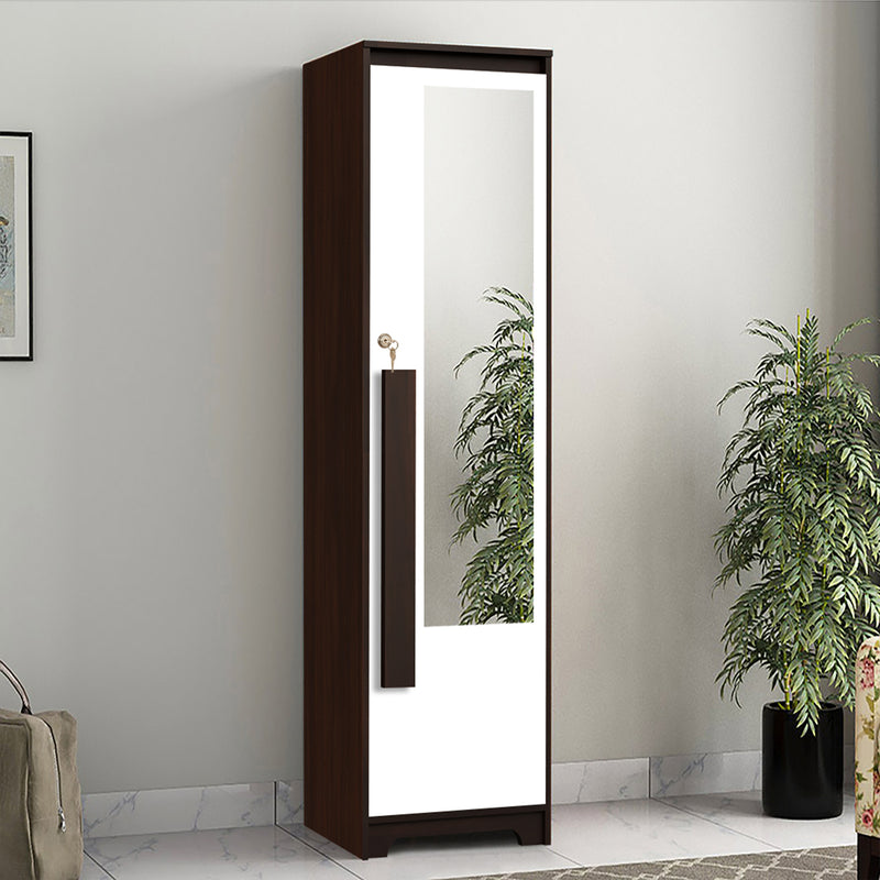 Regal Grand 1 Door Wardrobe Drawer & With/without Mirror In Walnut Marble Finish