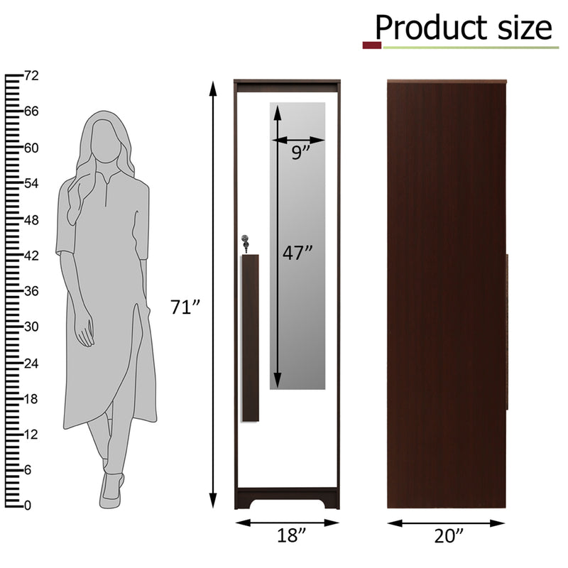 Regal Grand 1 Door Wardrobe Drawer & With/without Mirror In Walnut Marble Finish