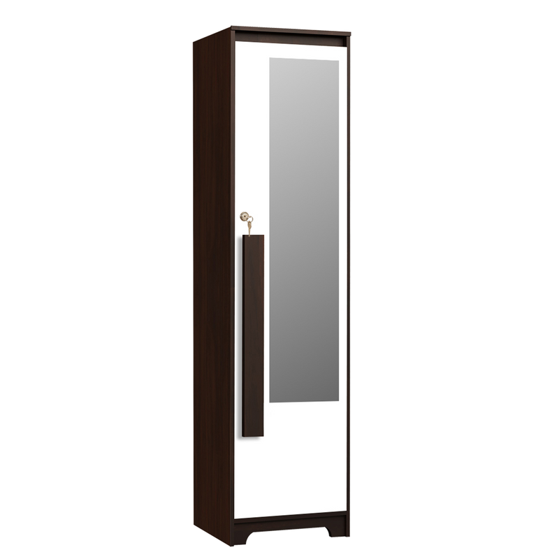 Regal Grand 1 Door Wardrobe Drawer & With/without Mirror In Walnut Marble Finish