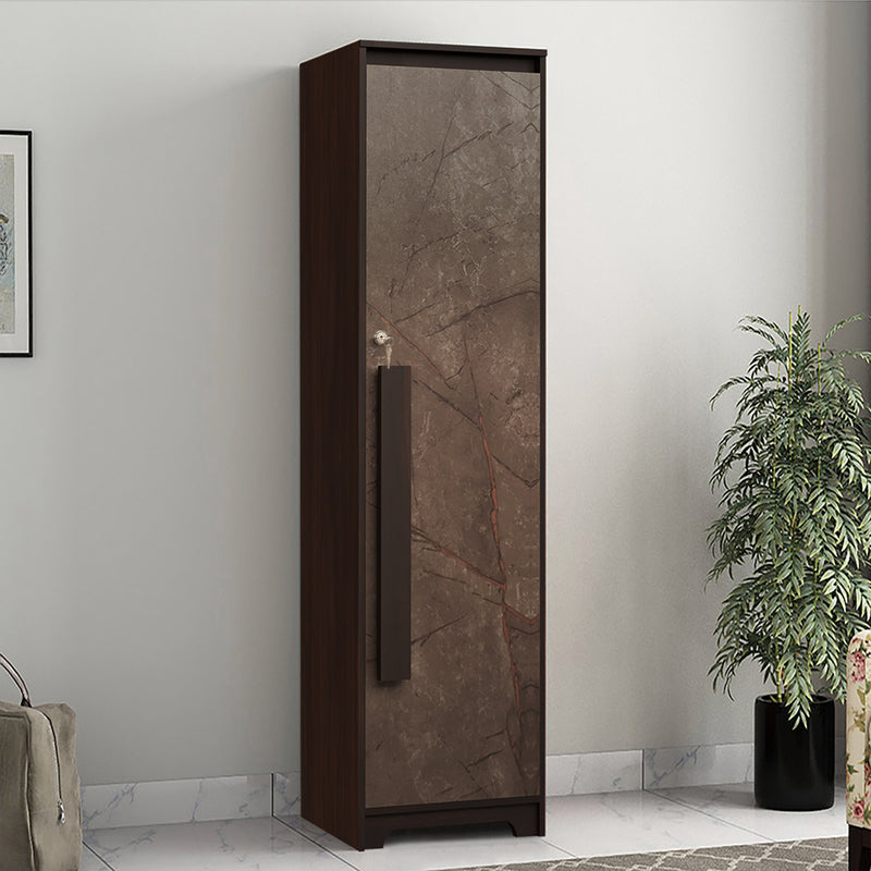Regal Grand 1 Door Wardrobe Drawer & With/without Mirror In Walnut Marble Finish