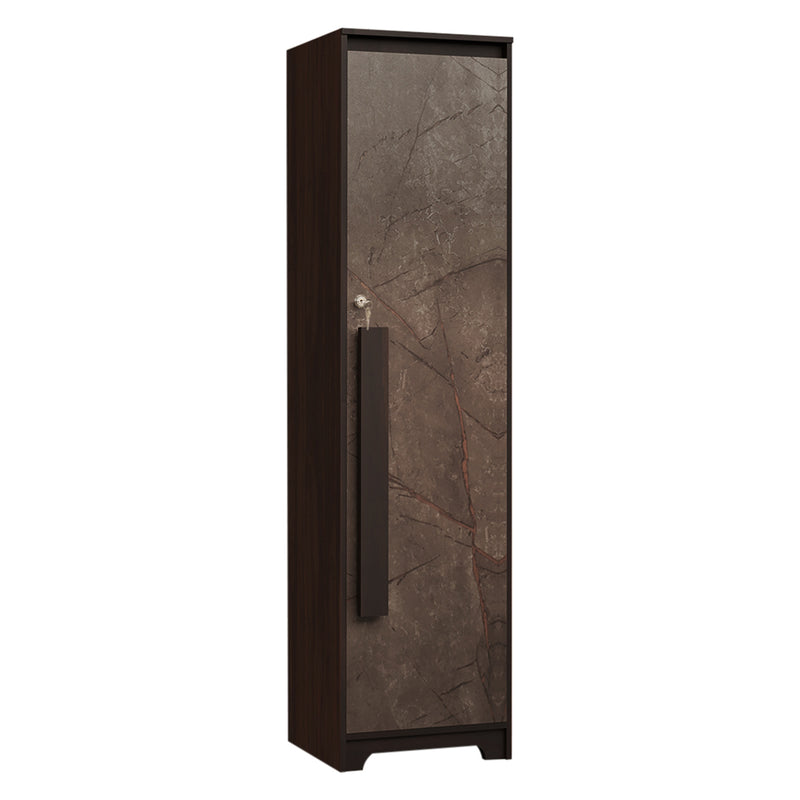 Regal Grand 1 Door Wardrobe Drawer & With/without Mirror In Walnut Marble Finish