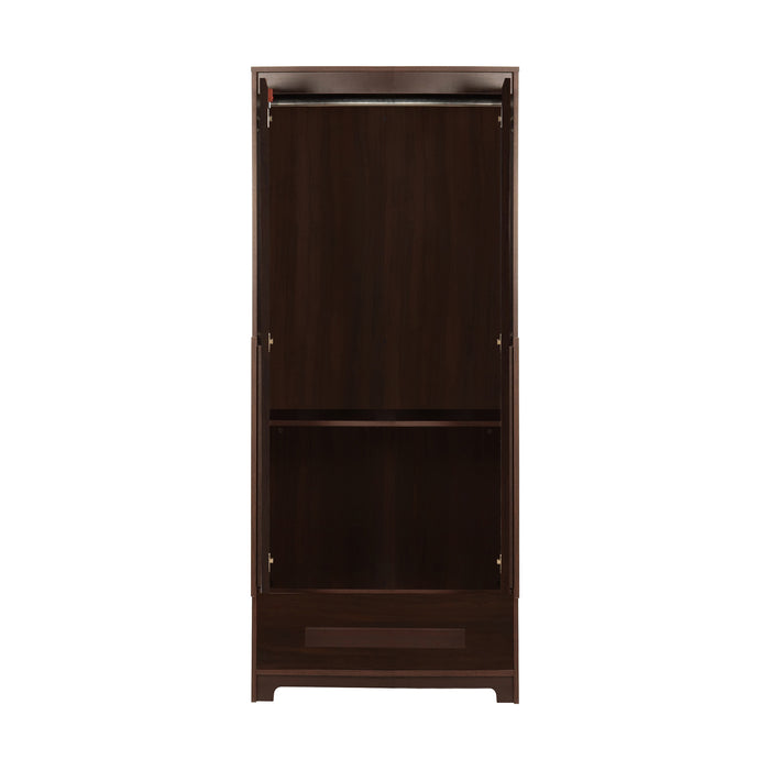 Regal Grand 2 door Engineered Wood wardrobe with 1 drawer & Mirror - Walnut