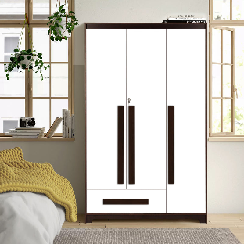 Regal Grand 3 Door without Mirror & with 1 Drawer -Walnut & White