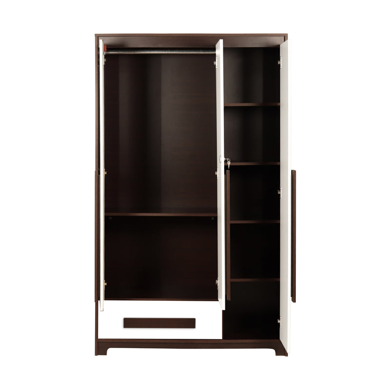 Regal Grand 3 Door without Mirror & with 1 Drawer -Walnut & White