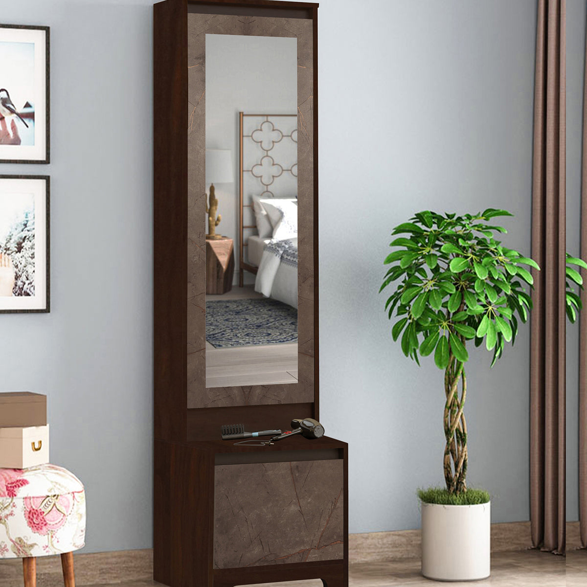 Buy Regal Dressing Table in Walnut & Marble Finish at 51% OFF by Trevi  Furniture