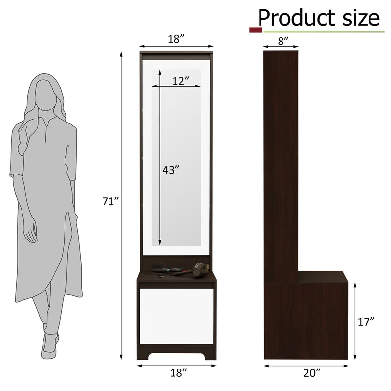 Regal Grand Dresser In White & Walnut Finish