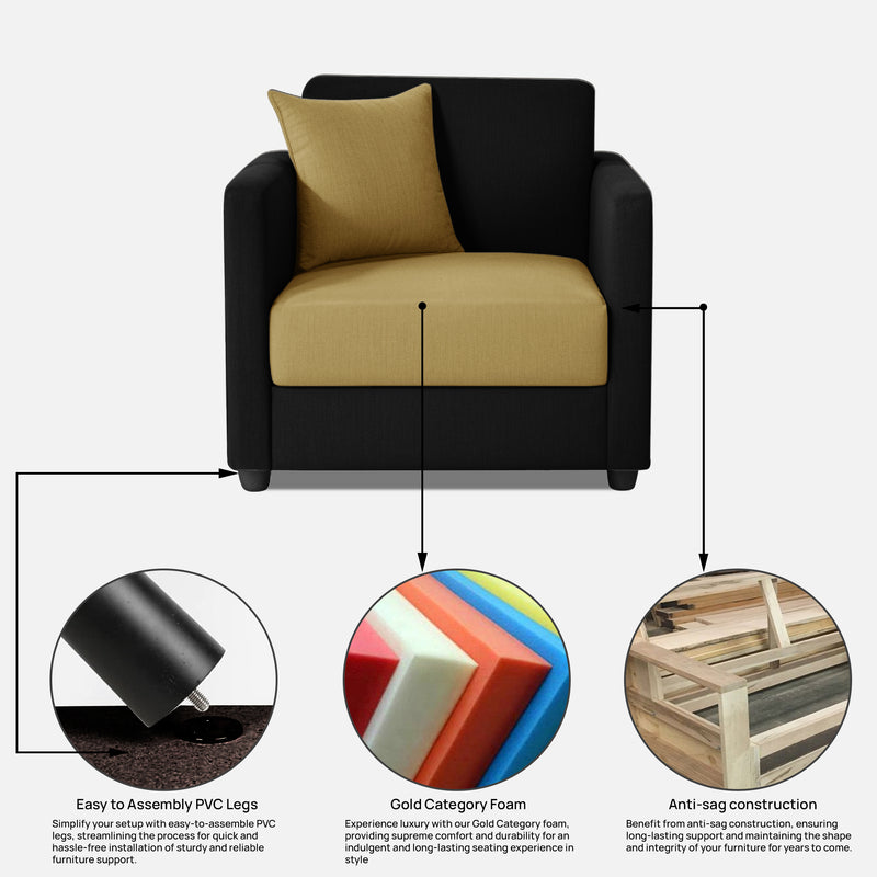 Riya 1 Seater Fabric sofa