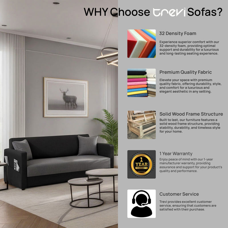 Riya Luxury Fabric Sofa Set 3+1+1 Seater & 3+2 Seater