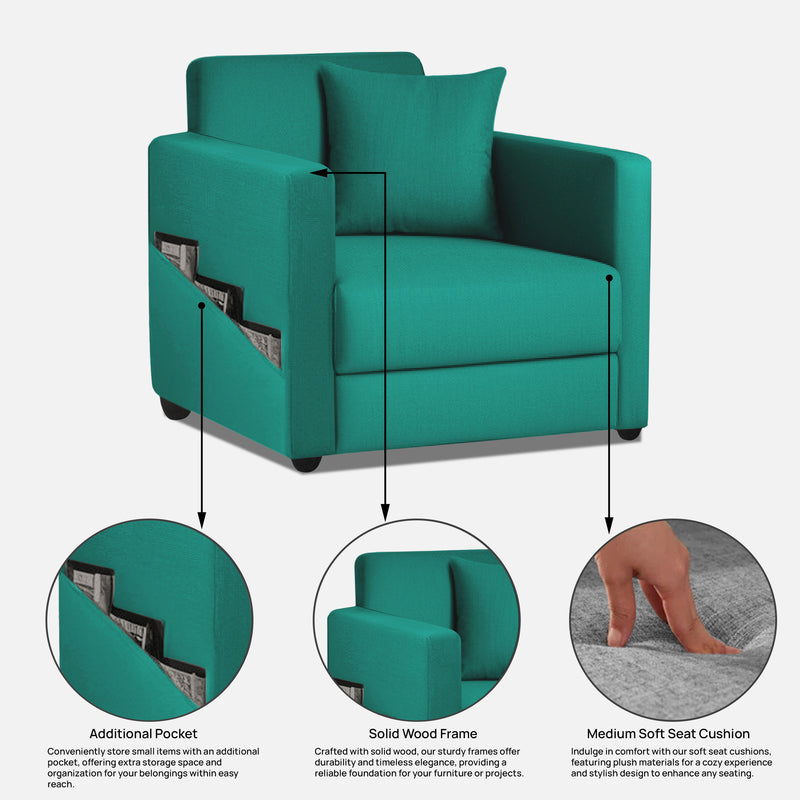 Riya 1 Seater Fabric sofa