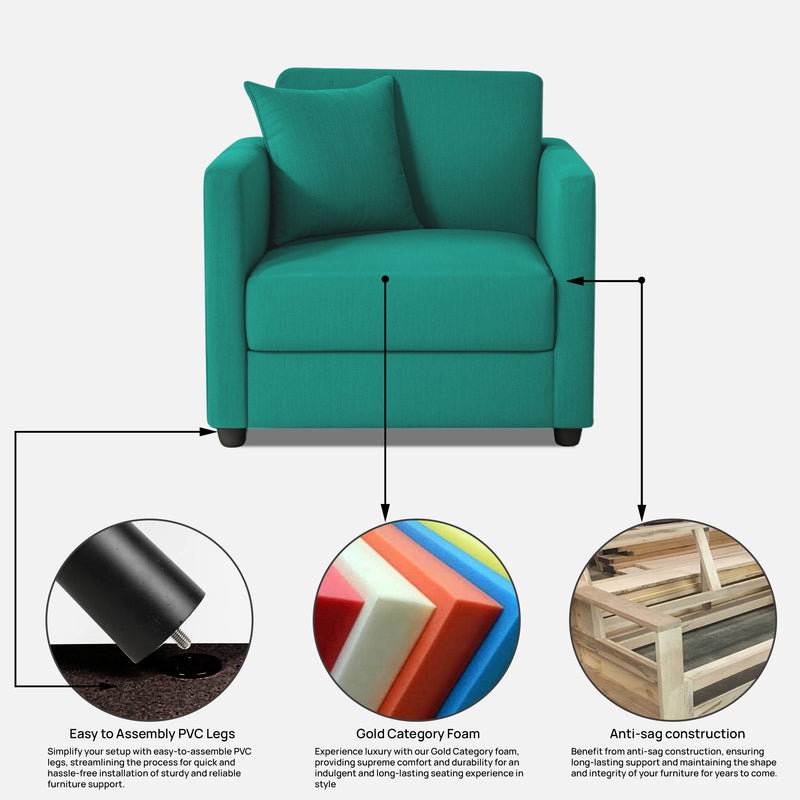 Riya 1 Seater Fabric sofa