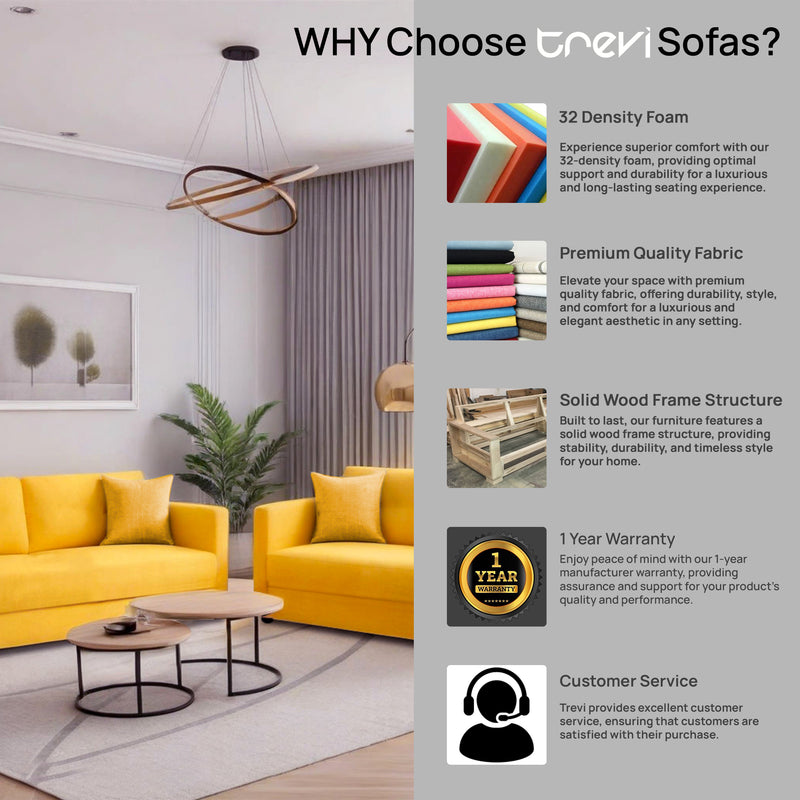 Riya Luxury Fabric Sofa Set 3+1+1 Seater & 3+2 Seater