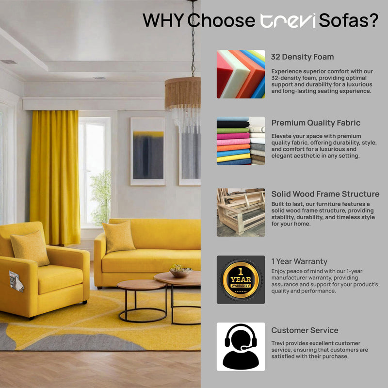 Riya Luxury Fabric Sofa Set 3+1+1 Seater & 3+2 Seater