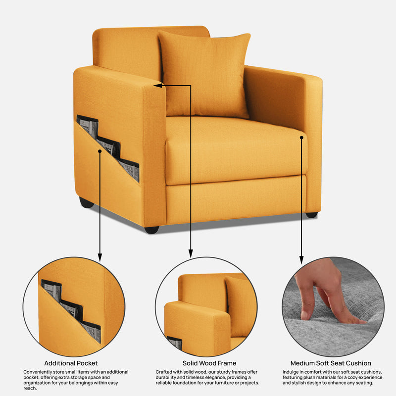 Riya 1 Seater Fabric sofa