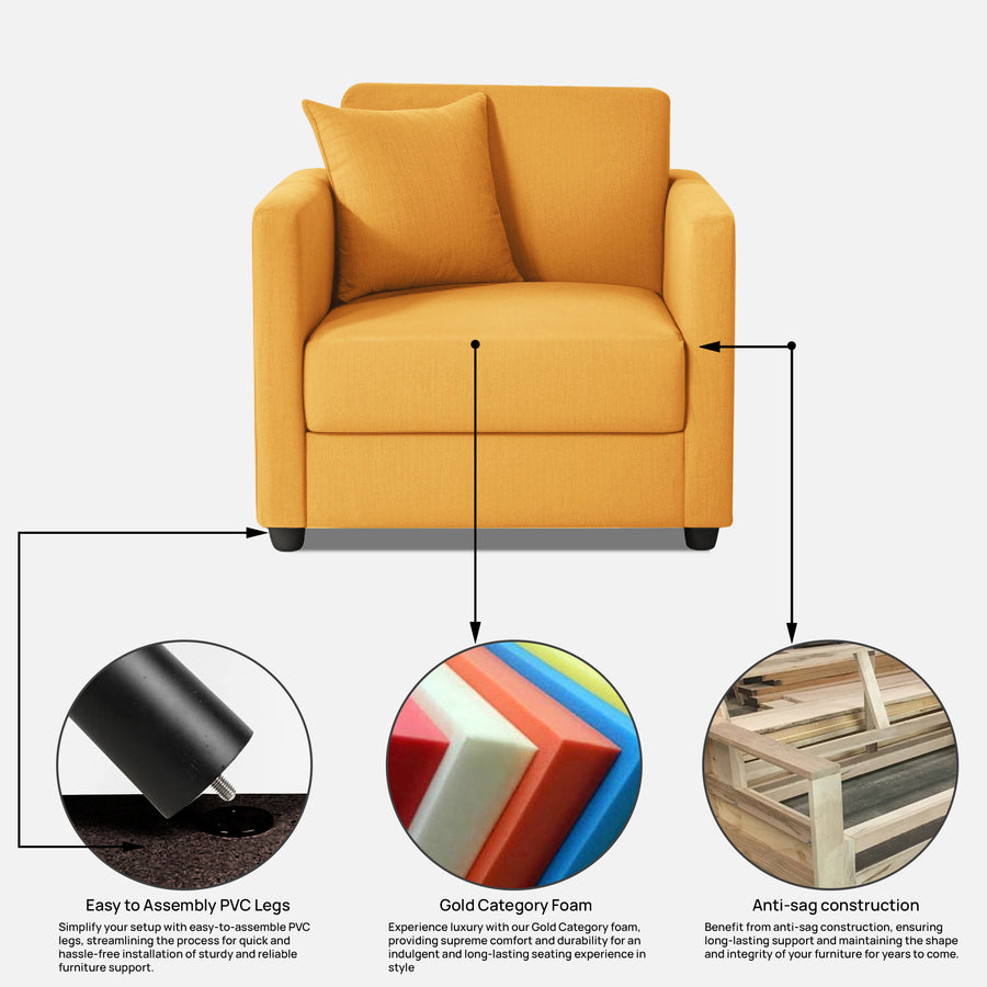 Riya 1 Seater Fabric sofa