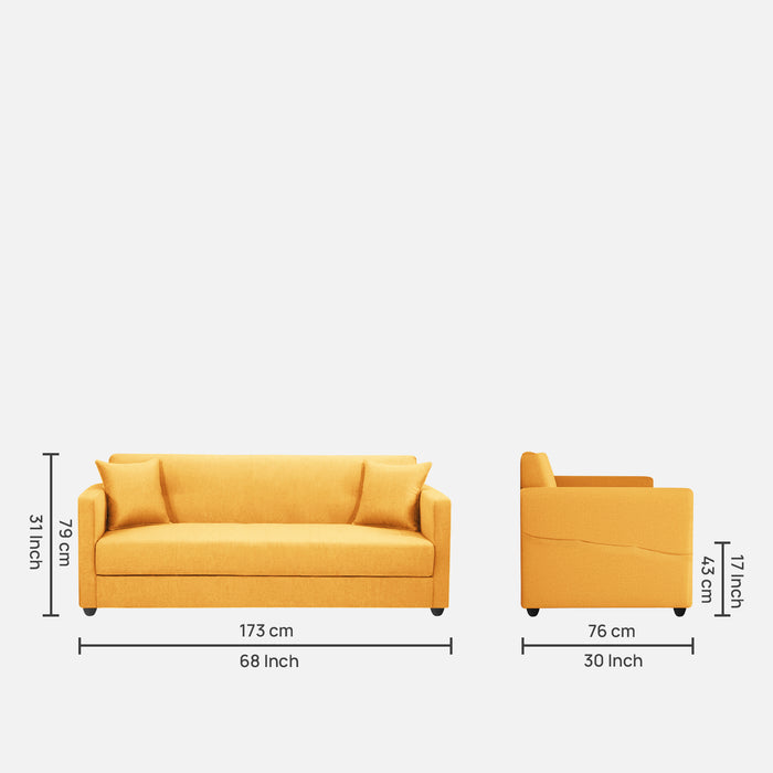 Riya Fabric 3 Seater Sofa