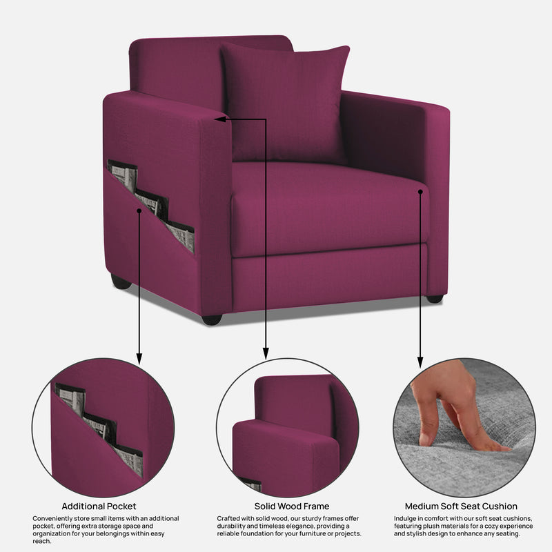 Riya 1 Seater Fabric sofa