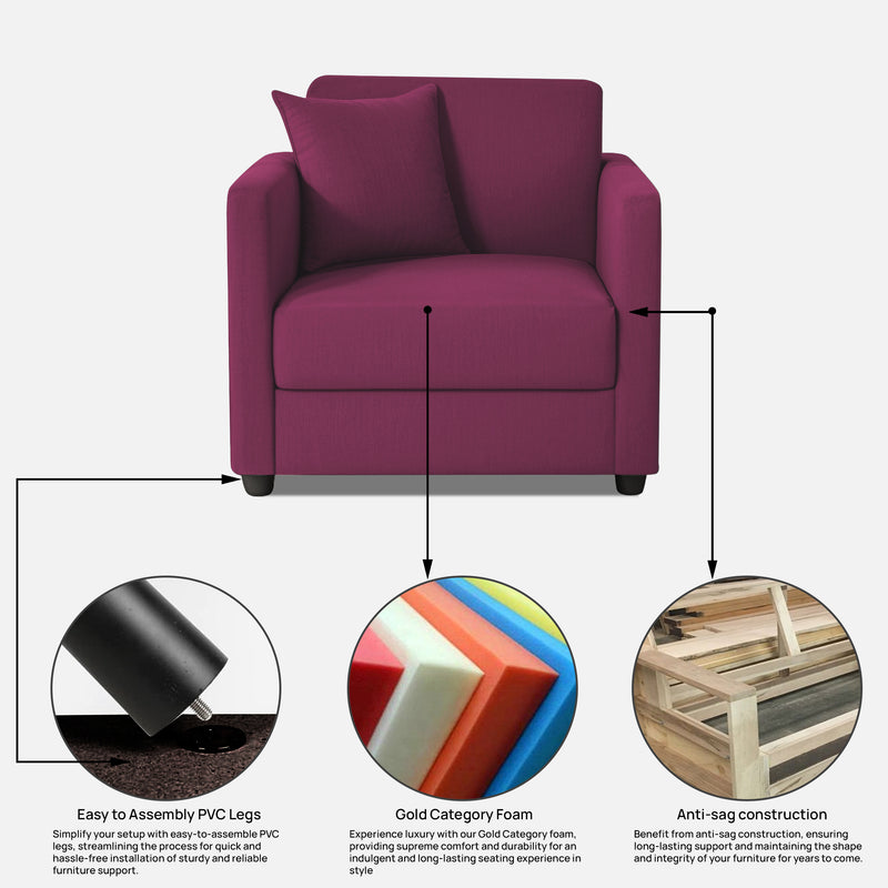 Riya 1 Seater Fabric sofa