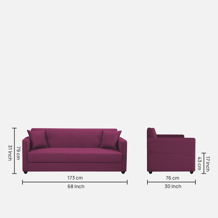 Riya Fabric 3 Seater Sofa