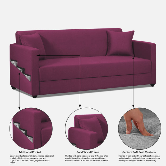 Riya Fabric 3 Seater Sofa