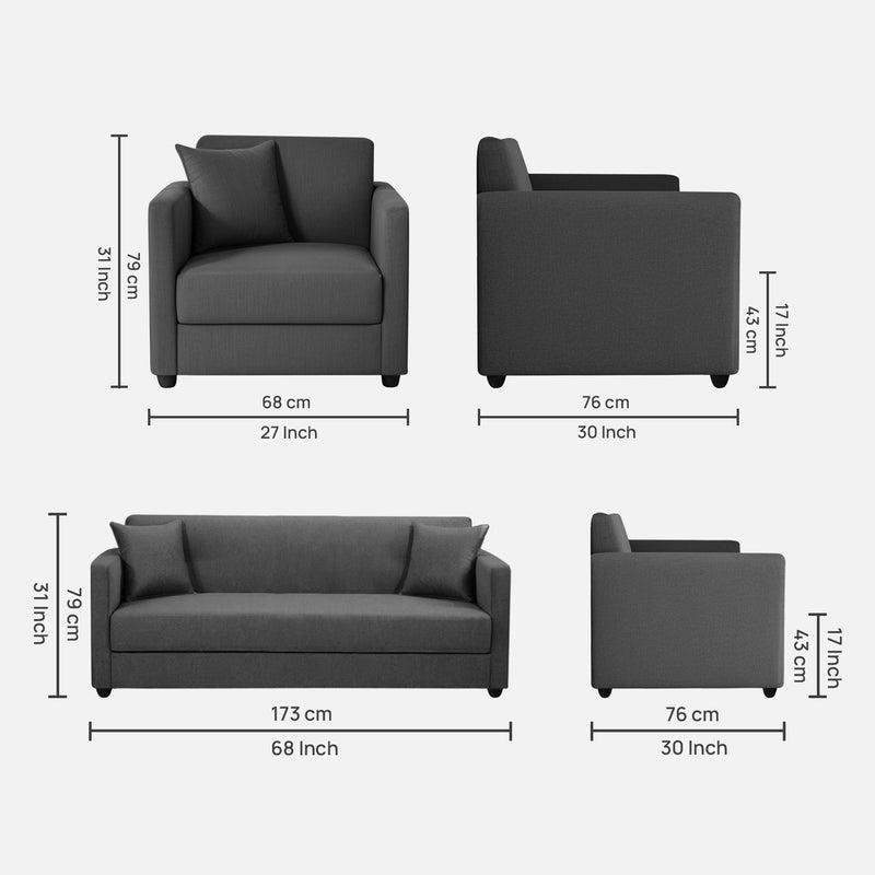 Riya Luxury Fabric Sofa Set 3+1+1 Seater & 3+2 Seater