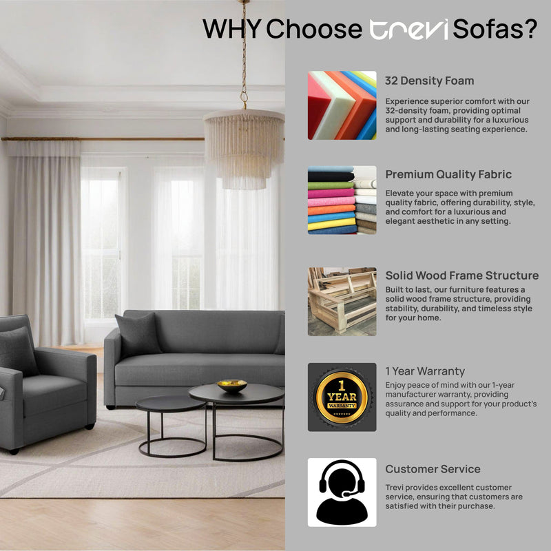 Riya Luxury Fabric Sofa Set 3+1+1 Seater & 3+2 Seater