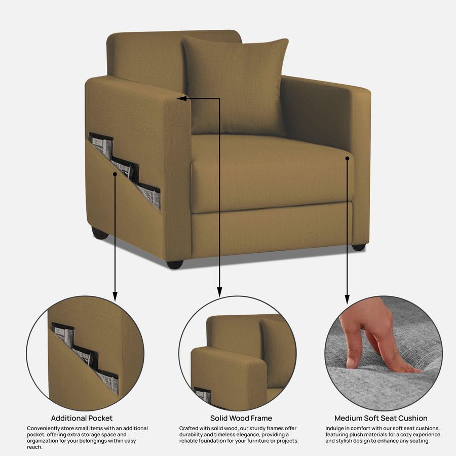 Riya 1 Seater Fabric sofa