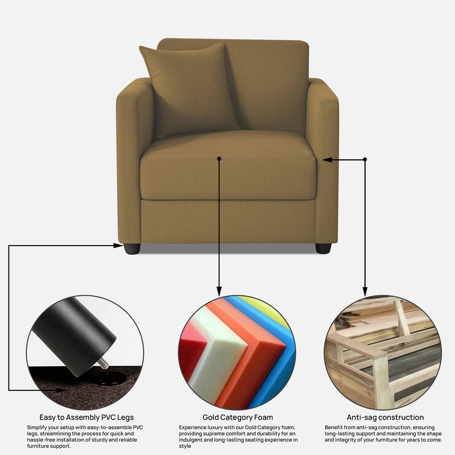 Riya 1 Seater Fabric sofa
