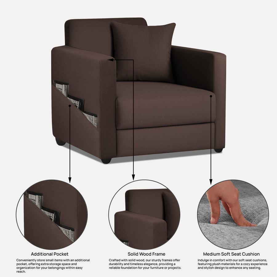 Riya 1 Seater Fabric sofa