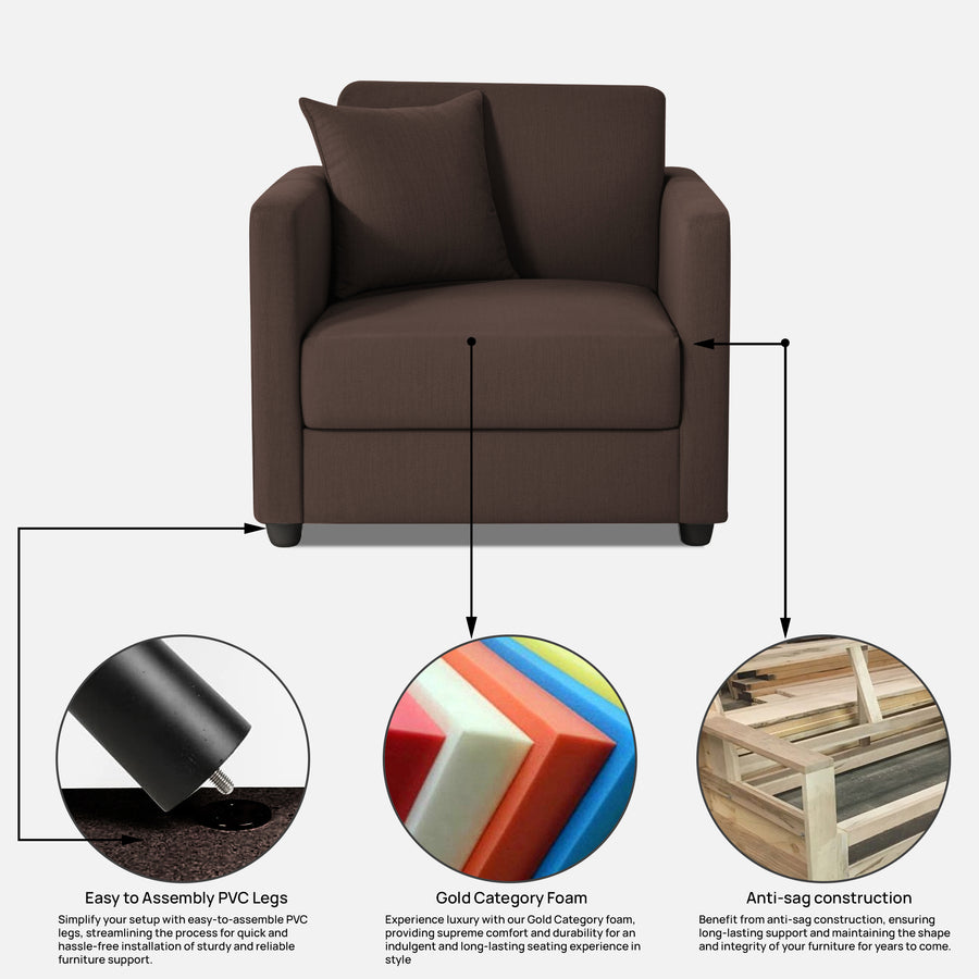 Riya 1 Seater Fabric sofa