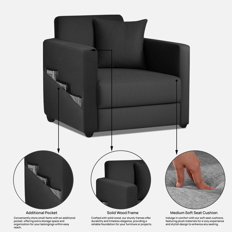 Riya 1 Seater Fabric sofa