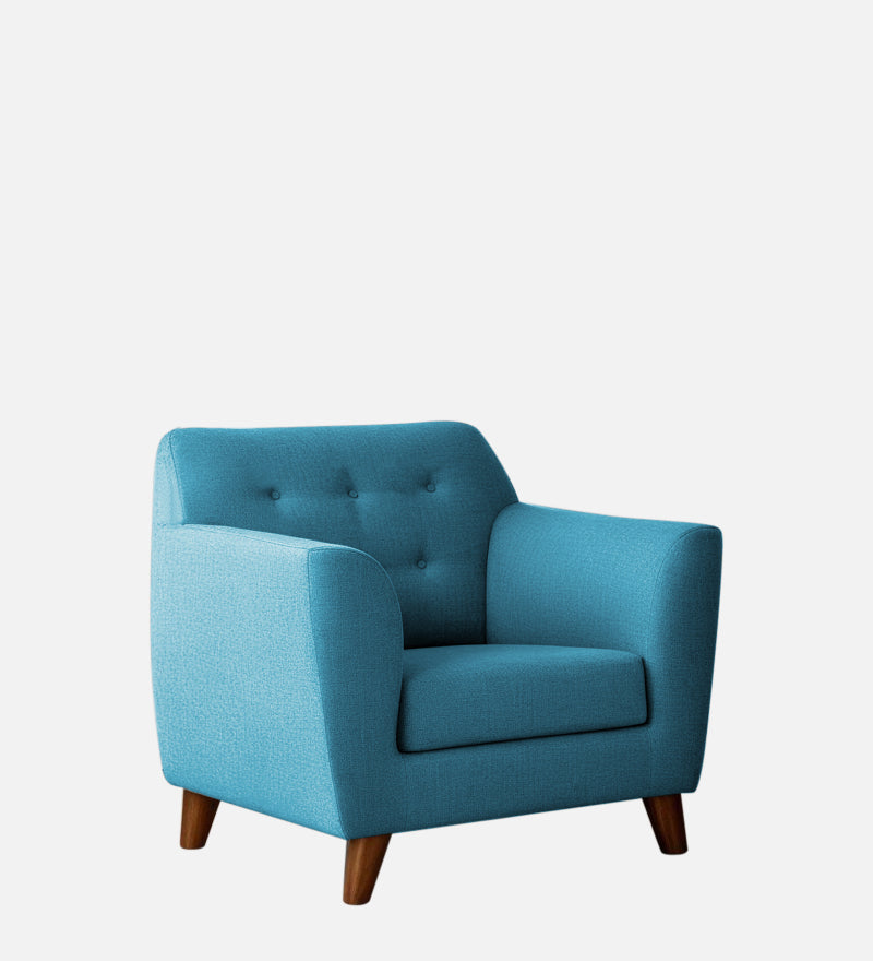 Rome Fabric 1 Seater Sofa In Blue Color