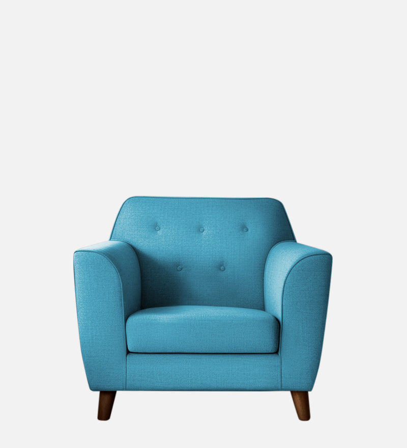 Rome Fabric 1 Seater Sofa In Blue Color
