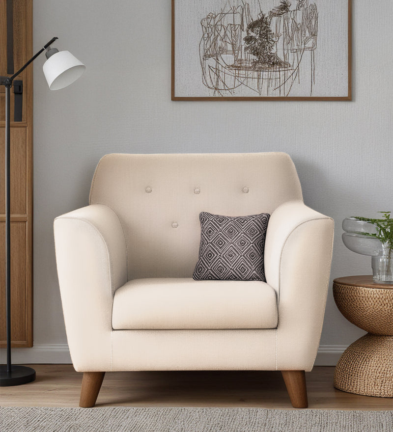 Rome Velvet 1 Seater Sofa In Camel Beige Color