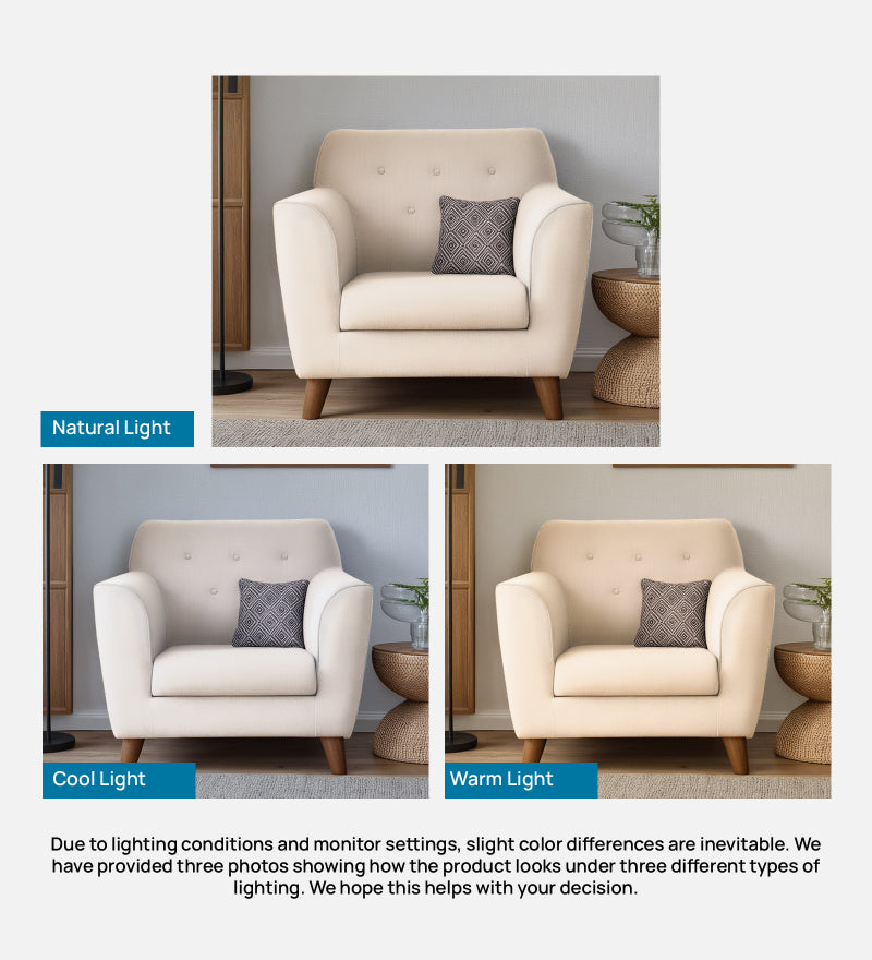 Rome Velvet 1 Seater Sofa In Camel Beige Color