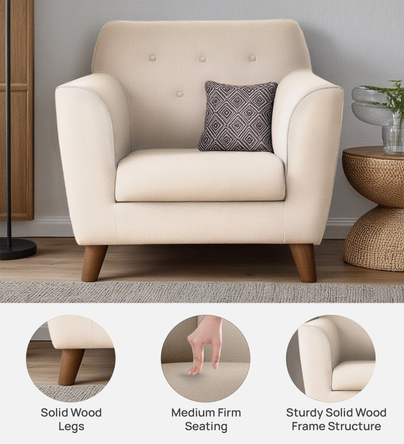 Rome Velvet 1 Seater Sofa In Camel Beige Color