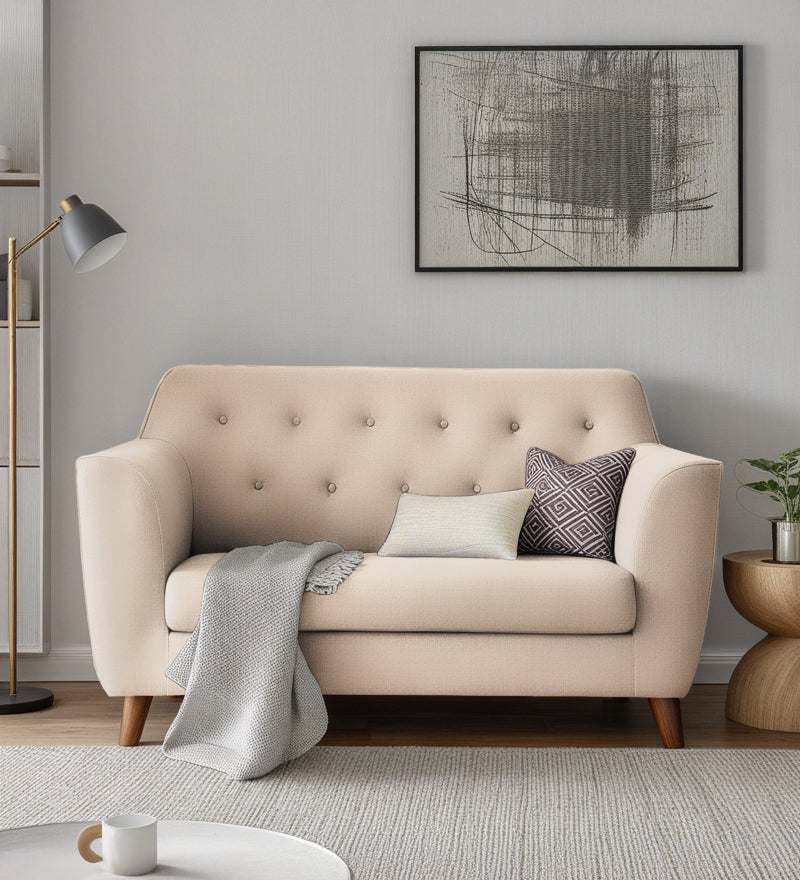 Rome Velvet 2 Seater Sofa In Camel Beige Color