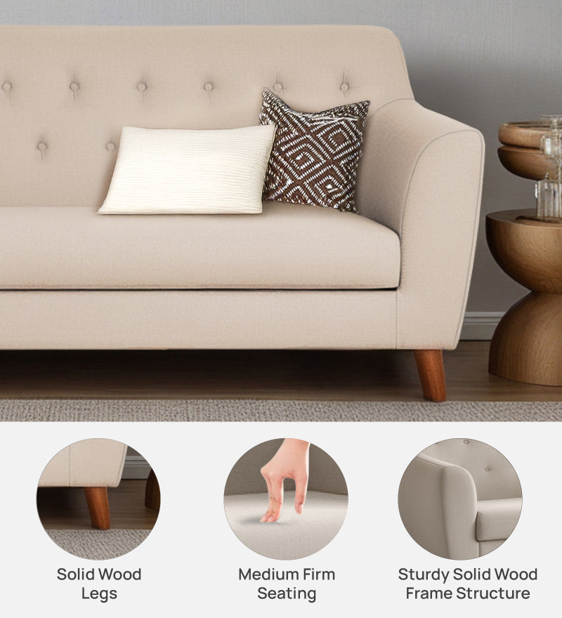 Rome Velvet 3 Seater Sofa In Camel Beige Color