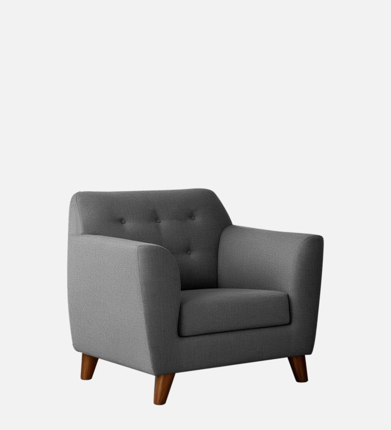 Rome Fabric 1 Seater Sofa In Grey Color