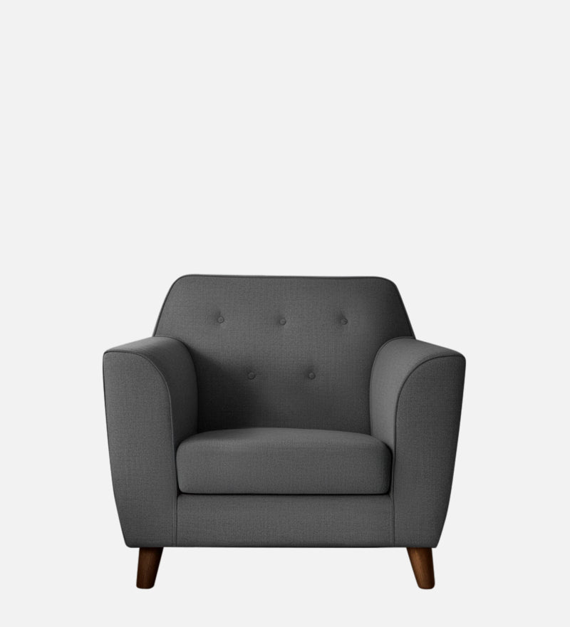 Rome Fabric 1 Seater Sofa In Grey Color