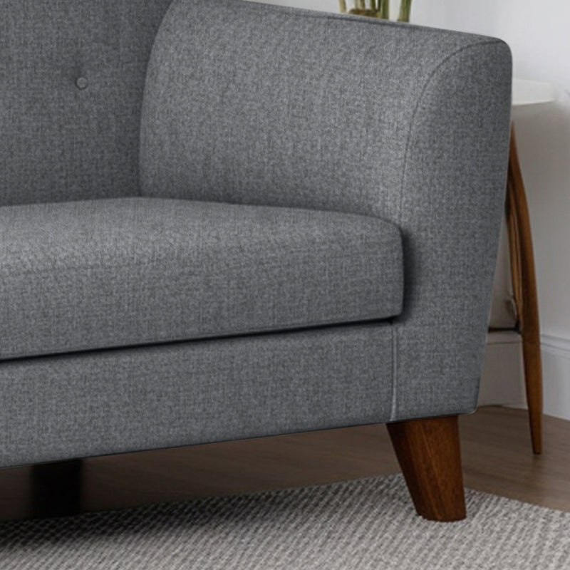 Rome Fabric 1 Seater Sofa In Grey Color