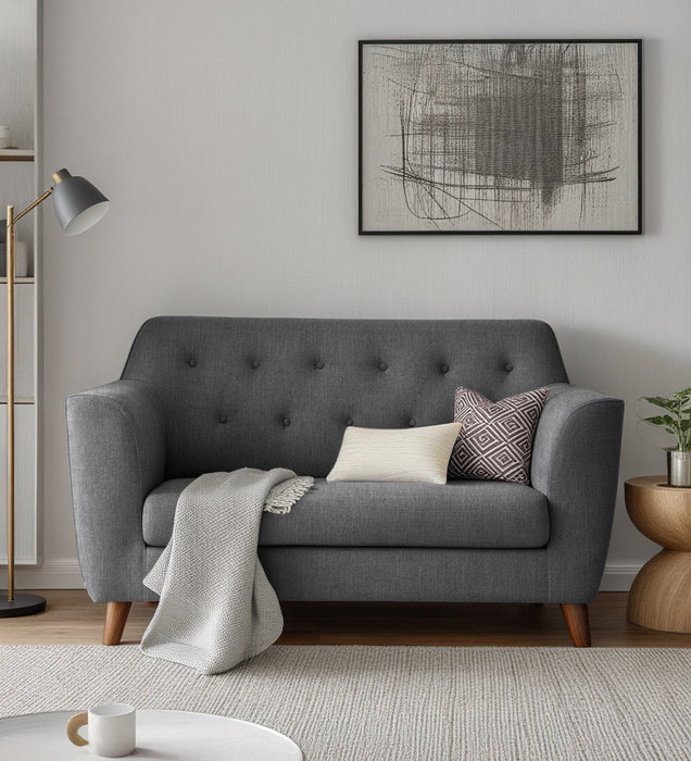Rome Fabric 2 Seater Sofa In Grey Color