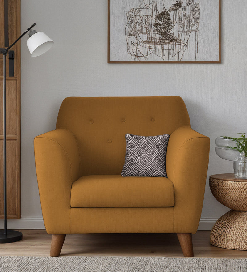 Rome Velvet 1 Seater Sofa In Brown Color