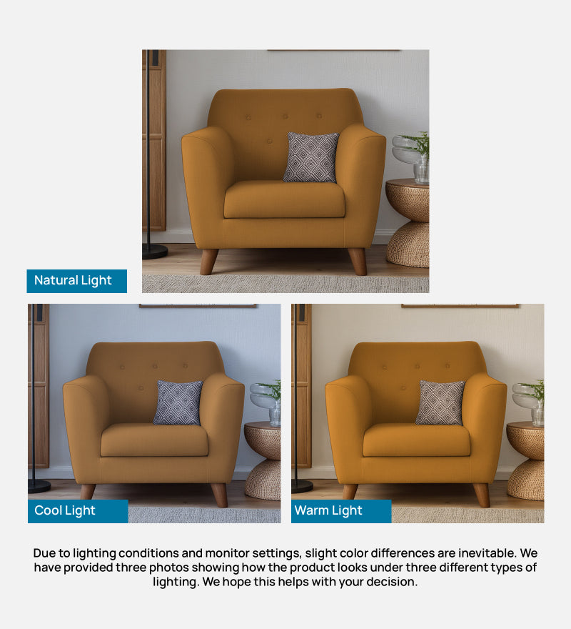 Rome Velvet 1 Seater Sofa In Brown Color